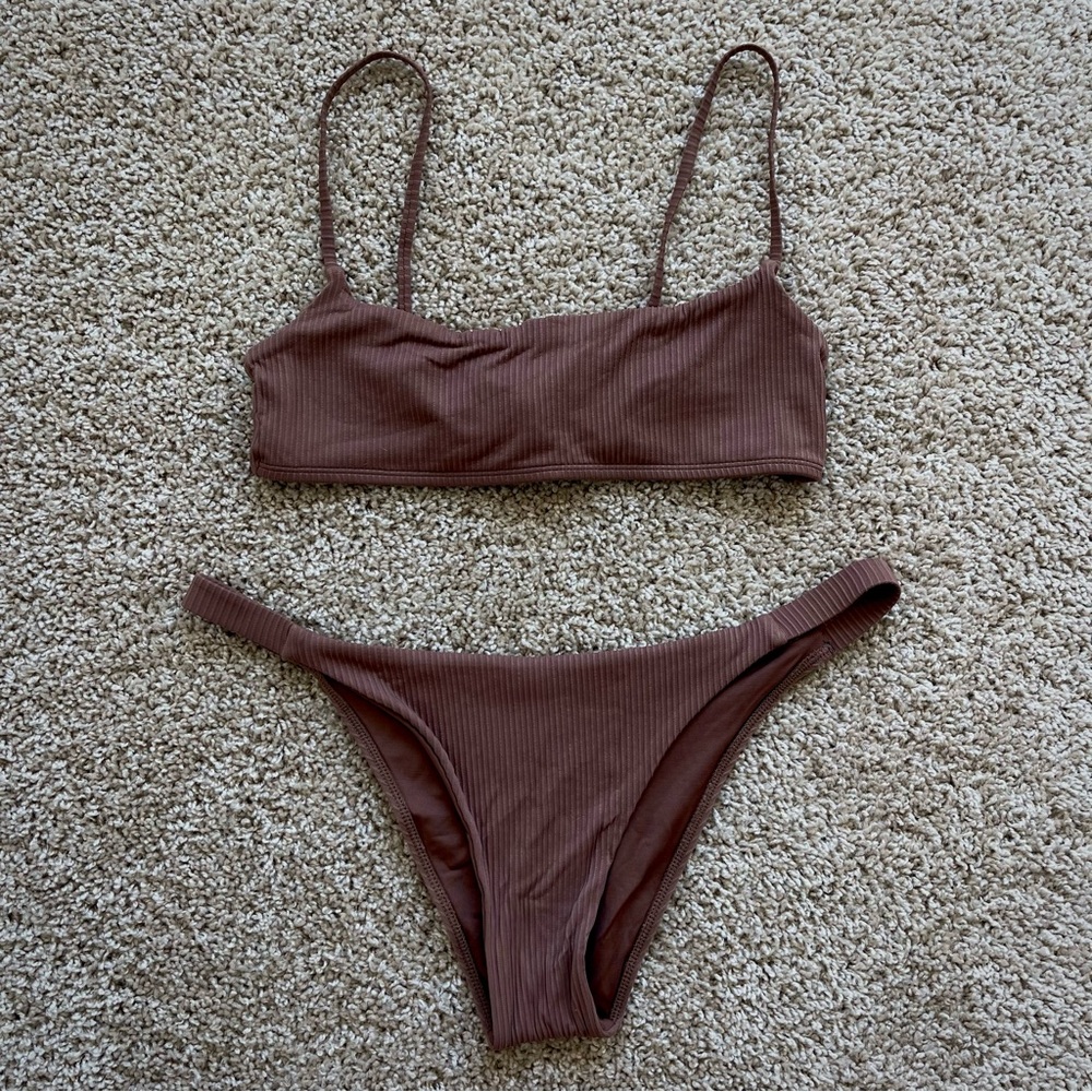 Monday Swimwear Ribbed Bikini Set